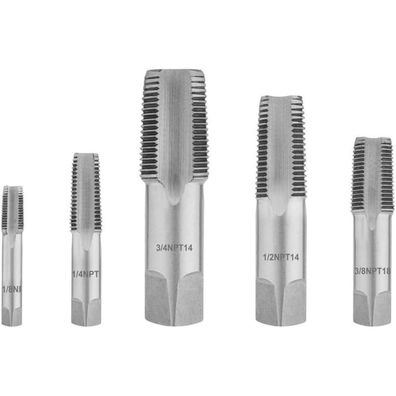 Gunpla NPT Rohrgewindebohrer Set, 5-teilig, G1/8" bis G3/4", Legierter Stahl