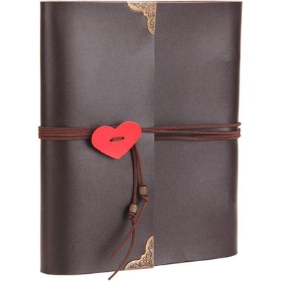 ThxMadam Retro Scrapbook Album zum Selbstgestalten, Vintage Fotobuch Lederoptik