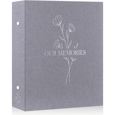Lanpn Fotoalbum 10x15 Leinen OUR Memories Einsteckalbum für 400 Hochformat