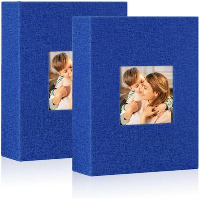 Lanpn Fotoalbum 13x18 cm, 2er Pack, Leinen Einsteckalbum für 50