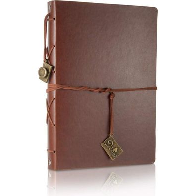 ThxMadam Vintage Leder Scrapbook Album Groß (27,5x20,5CM) Braun