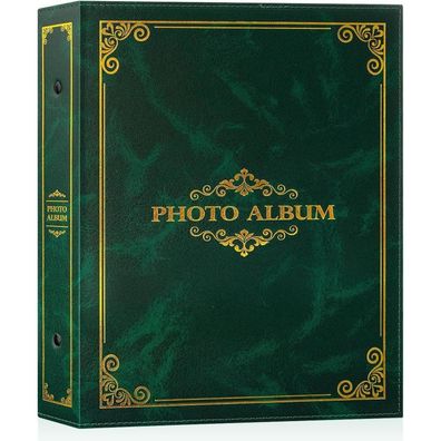 Lanpn Fotoalbum 10x15 cm, 400 Fotos, Kunstleder, Einsteckalbum Hochformat, Grün
