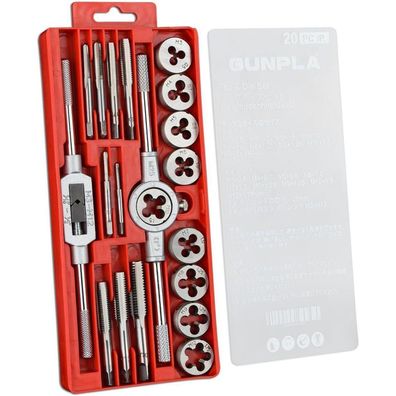 Gunpla 20-teiliges Gewindeschneider und Bohrer Set, Legierter Stahl, Metrisch
