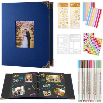 DazSpirit Ringbuch Fotoalbum zum Selbstgestalten für 160 Bilder, Nachfüllbar