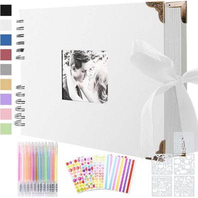 Splend Fotoalbum zum Selbstgestalten, Scrapbook mit 80 Schwarzen Seiten, DIY