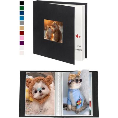 Miaikoe Fotoalbum 10x15 cm, 2er Pack, Leinen-Einband, 50 Taschen pro Album