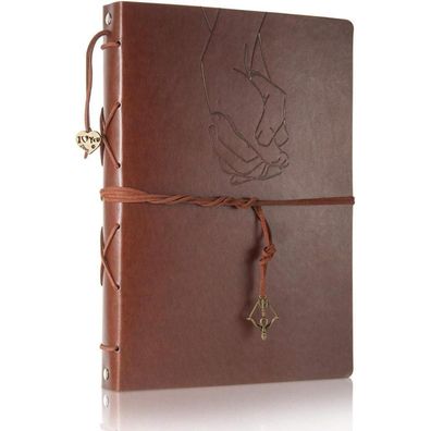 ThxMadam Vintage Leder Scrapbook Fotoalbum zum Selbstgestalten, Gästebuch