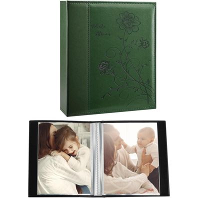 Miaikoe Fotoalbum 10x15 cm, 2er-Pack, Dunkelgrün, für 50 Fotos pro Packung