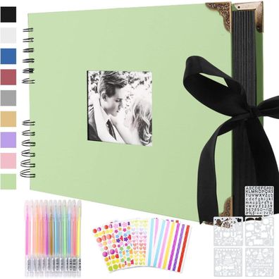 Splend Fotoalbum zum Selbstgestalten, Scrapbook mit 80 Schwarzen Seiten, DIY