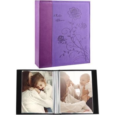 Miaikoe Kleines Fotoalbum 10x15, 2er-Pack, Violett - Platz für 100 Fotos