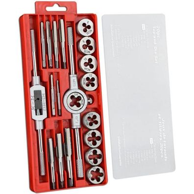 Gunpla 20-teiliges Gewindeschneider und Bohrer Set aus legiertem Stahl, Zoll