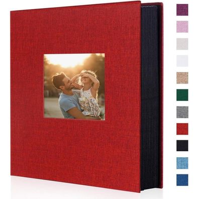 Miaikoe Fotoalbum 10x15 cm, Leinen Hardcover, 400 Fotos, Rot
