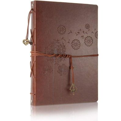 ThxMadam Vintage Leder Scrapbook Fotoalbum zum Selbstgestalten, Gästebuch