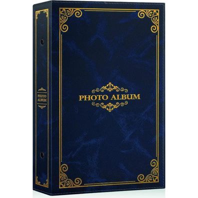 Lanpn Fotoalbum 10x15 cm, 300 Fotos, Kunstleder, Einsteckalbum, Blau