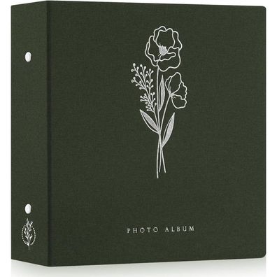 Lanpn Fotoalbum Grün, 600 Fotos im Hoch- und Querformat, Leinen Einsteckalbum