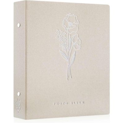 Lanpn Fotoalbum 10x15 cm, Leinen Einsteckalbum für 400 Hochformat Fotos, Beige