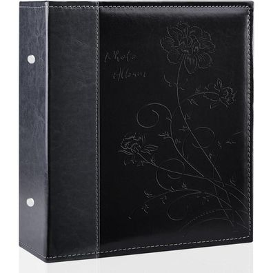 Miaikoe Fotoalbum 10x15 cm, Leder-Cover, Schwarz, 400 Fotos, große Kapazität
