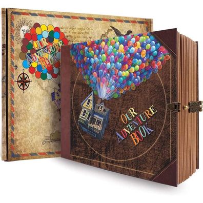 JIMBON Vintage Scrapbook Album zum Selbstgestalten, DIY Adventure Book für