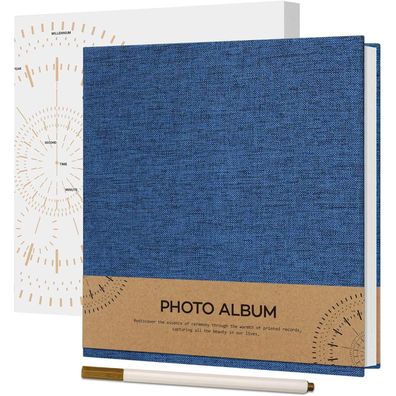 Vienrose Selbstklebendes Fotoalbum 17x18cm Marineblau, Leinen, 40 Seiten zum