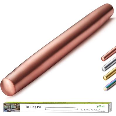 Berglander Teigroller 42cm Edelstahl mit Roségold Titanbeschichtung - Perfekt