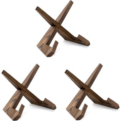Anboxit Tellerständer 16,6 cm - 3 Stück, Holz Tellerhalter für Bilder, Deko