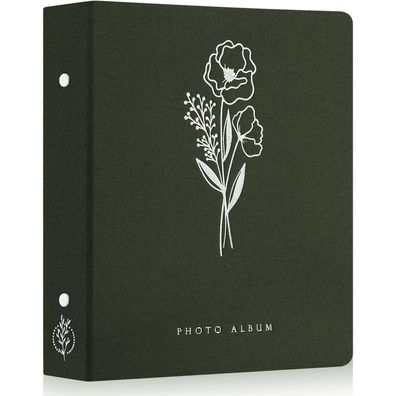 Lanpn Fotoalbum 400 Fotos 11x15 cm, Leinen Einsteckalbum für Hochformat Bilder