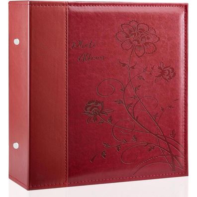 Miaikoe Fotoalbum 10x15 cm, 1000 Fotos, Leder-Cover, Extra große Kapazität, Rot