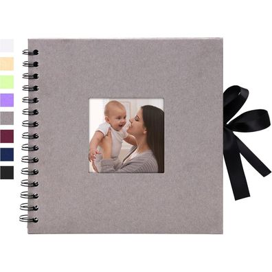 Vienrose Scrapbook Fotoalbum 20,5x20,5 cm DIY mit 40 schwarzen Seiten für 10x15