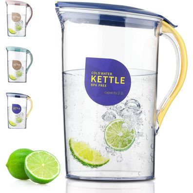 Berglander Kühlschrank-Karaffe mit Deckel, 2,1L, durchsichtig, BPA-frei, ideal