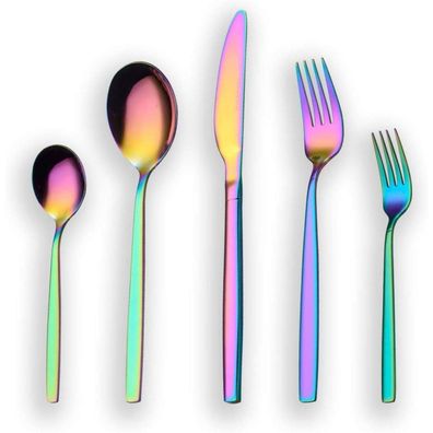 Berglander 30-teiliges Besteckset in Regenbogen-Titan-Farbe, Service für 6