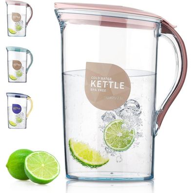 Berglander Kühlschrank-Wasserkrug 2,1L mit Deckel, durchsichtig, BPA-frei