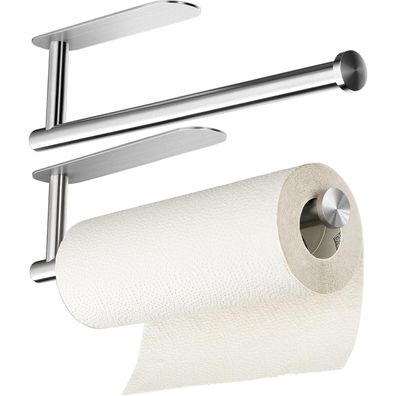 Kegii Küchenrollenhalter Edelstahl 32cm (2er Pack) - Selbstklebend - Für