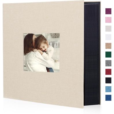 Miaikoe Fotoalbum 10x15 cm, Leinen Hardcover, 600 Fotos, Beige