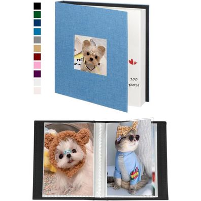 Miaikoe Fotoalbum 10x15 cm, 2er Pack, Leinen-Einband, 50 Taschen pro Album, für