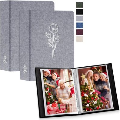 Lanpn Fotoalbum 13x18 cm, 2er Pack, Leinen-Einsteckalbum für 104 Fotos (2x 52)