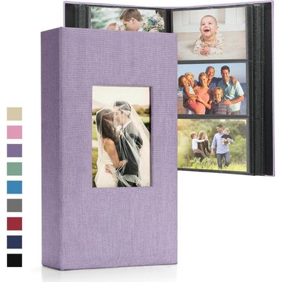 DazSpirit Fotoalbum 10x15 cm zum Einstecken, Leinen-Fotobuch mit 300 Taschen