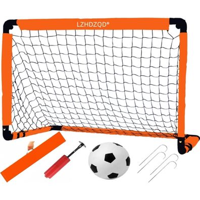 Lzhdzqd Klappbares Fußballtor für Kinder, 90x60cm, inkl. Fußball & Zubehör