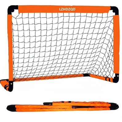 Lzhdzqd Klappbares Mini Fußballtor für Kinder, 90x60cm, Orange - Ideal für