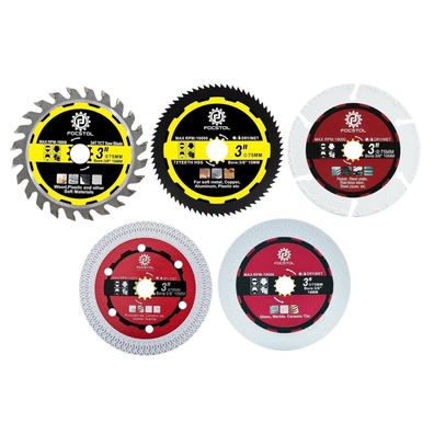 Focstol Trennscheiben Set - 5 Stück 75mm Diamant Sägeblätter für diverse