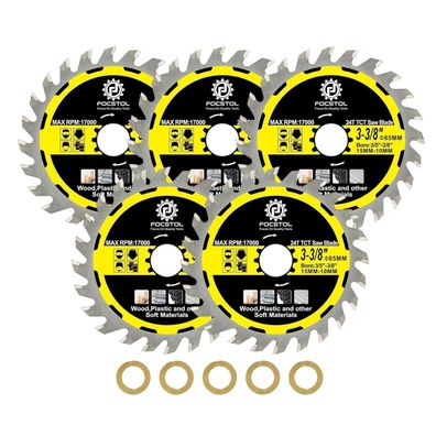 Focstol Kreissägeblatt TCT 85mm x 15mm - 5 Stück Trennscheibe für Holz und