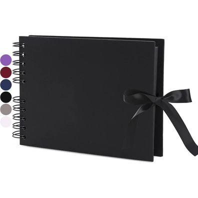 Vienrose DIY Fotoalbum zum Selbstgestalten, 24 x 17 cm, 40 schwarze Seiten, mit