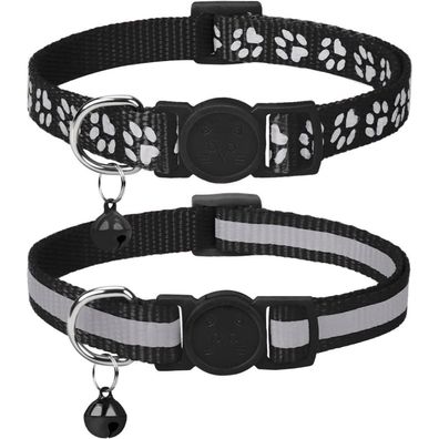 Taglory Reflektierendes Katzenhalsband mit Sicherheitsverschluss und Glöckchen