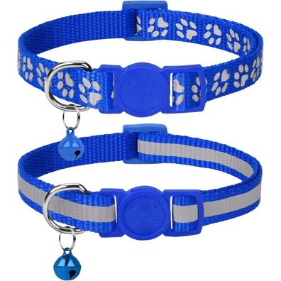 Taglory Reflektierendes Katzenhalsband mit Sicherheitsverschluss und Glöckchen