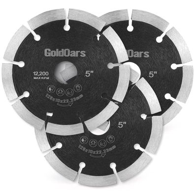 GoldOars Diamanttrennscheibe 125mm (3er Pack) - Ultra Dünn für Fliesen, Beton