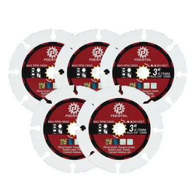 Focstol 5x Trennscheibe 75mm x 10mm für Holz, Gummi, Kunststoff