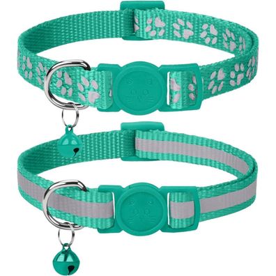 Taglory Reflektierendes Katzenhalsband mit Sicherheitsverschluss und Glöckchen