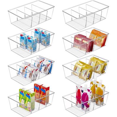 Vtopmart 8er Set Kühlschrank Organizer mit Fächern, transparent, für Küche