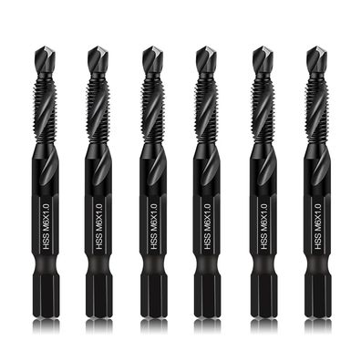 Dkibbith M6 Kombinationsbohrer & Gewindebohrersatz, 6er-Pack M6x1.0 mit