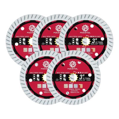 Focstol Diamant Trennscheibe 75mm x 10mm, 5 Stück für Beton, Granit, Marmor