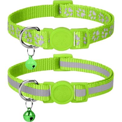 Taglory Reflektierendes Katzenhalsband mit Sicherheitsverschluss und Glöckchen